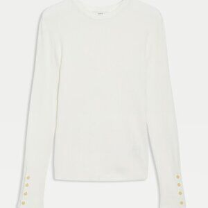 Ribbed Crew Neck Button Detail Jumper Size UK18